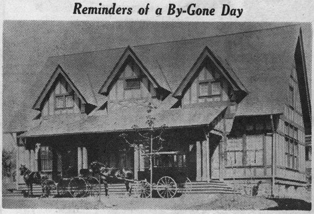 This is a picture of the original Saturday Club house, built in 1898, as described in "Your Town and My Town," in a recent issue of The Suburban. The wagonette at the left has been identified as that of the late John W. Yeatts, of St. Davids. Identification of the other vehicle would be interesting. Information would be appreciated by mrs. Patterson, Wayne 4569, for use in her column.