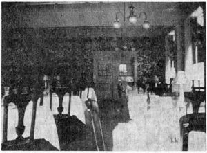 The same room as it appeared 50 years ago, as the dining room of the Waynewood Hotel, owned and operated by Charles Wood.
