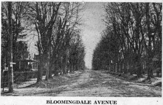 This is a view of the block extending south from Lancaster avenue to West Wayne avenue, as it looked when its large and pretentious houses were completed in the late 1800’s. This might be called Wayne’s first building operation, and was conceived by George W. Childs and Anthony J. Drexel, prominent business men of Philadelphia.