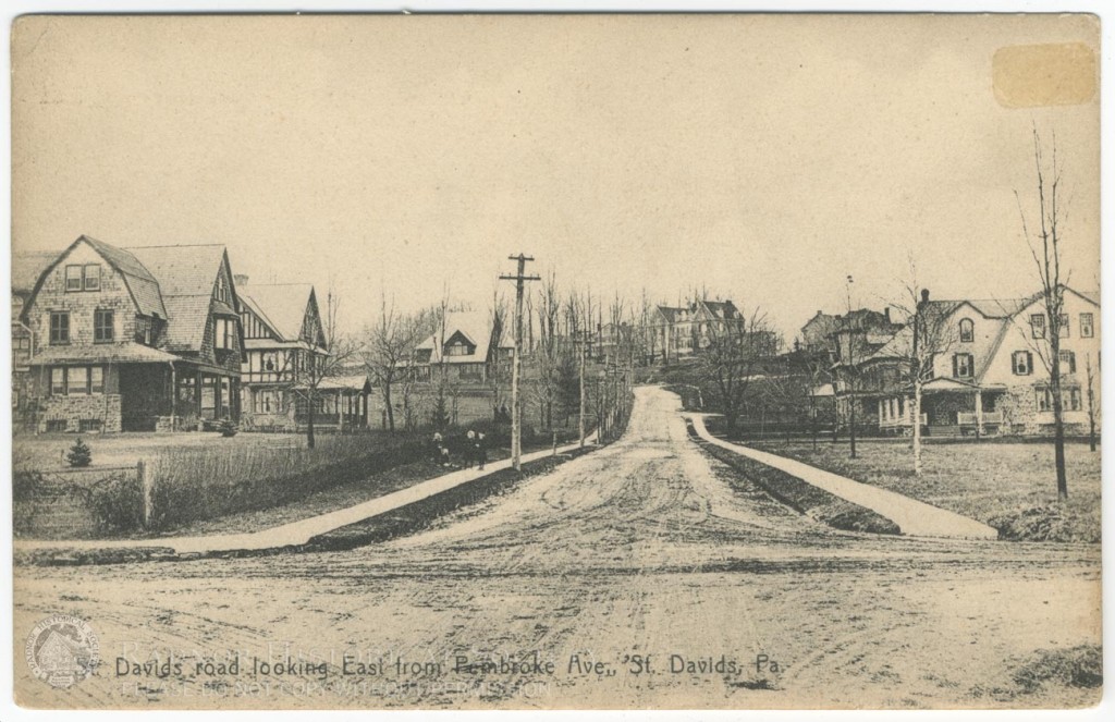 Postcard St. Davids Road, East from Pembroke Radnor Historical Society Archive